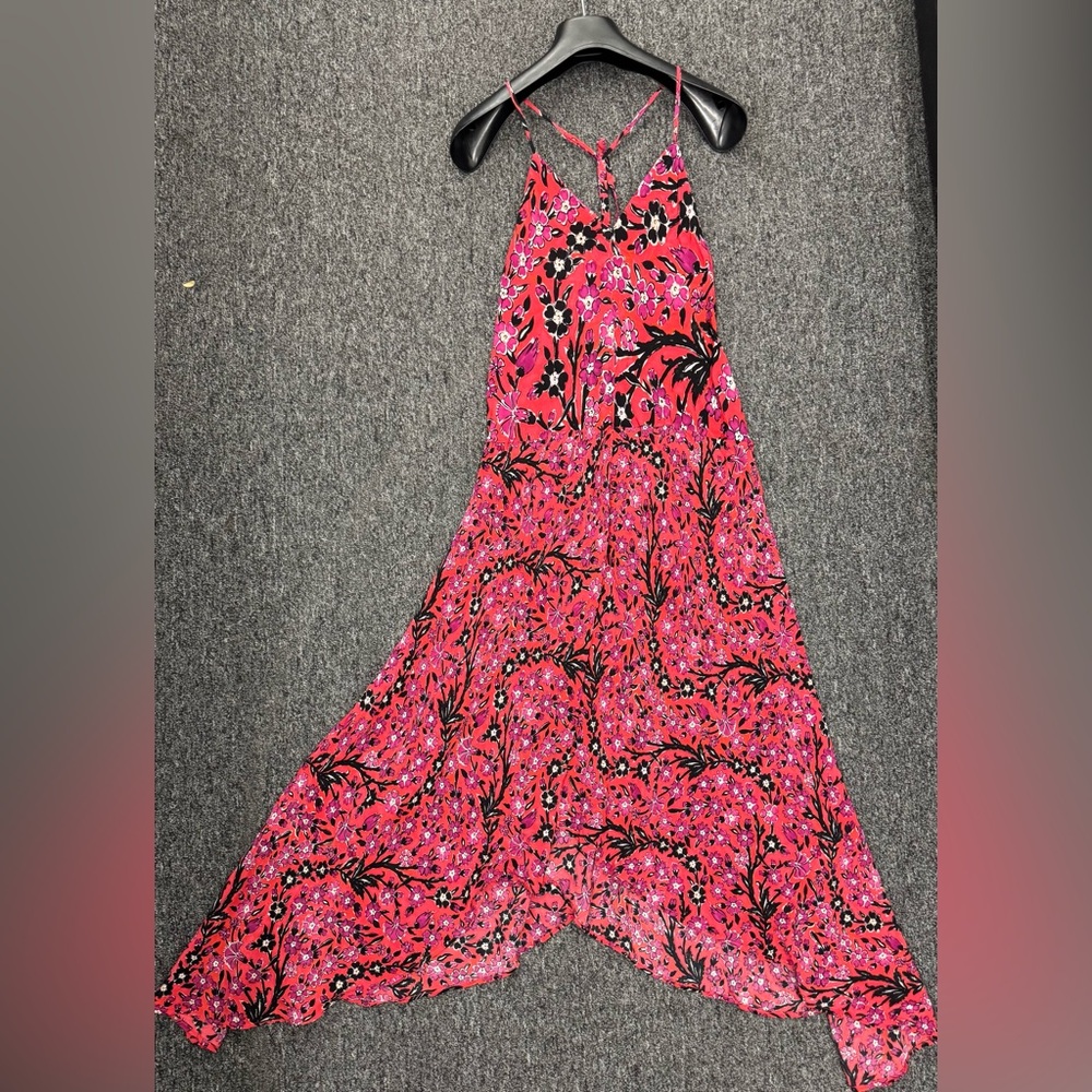 MariaCher. Asymmetrical and Vibrant Floral Silk Dress